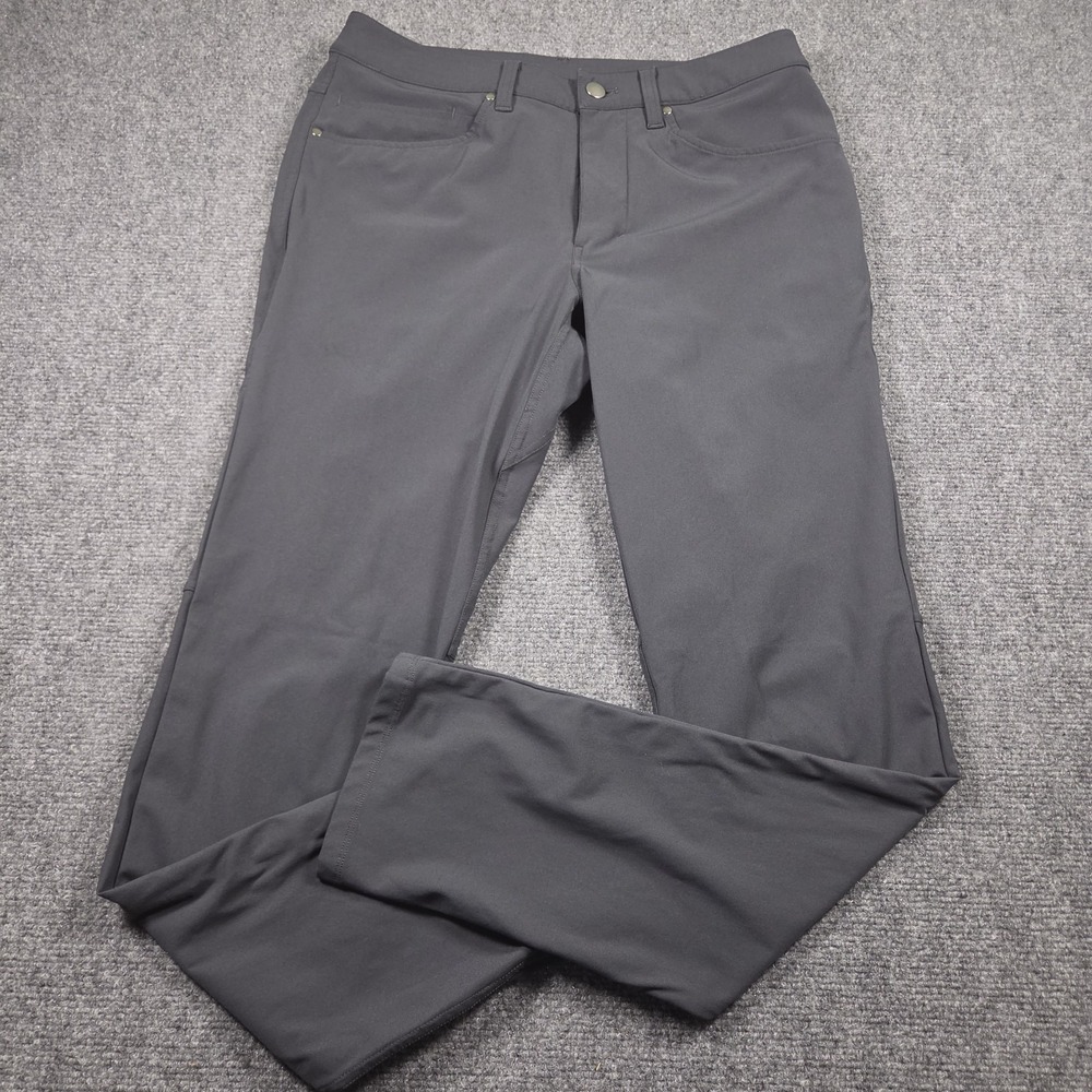 Lululemon ABC Warpstream Pants Mens 30x31 Black 5 Pocket Stretch Chino